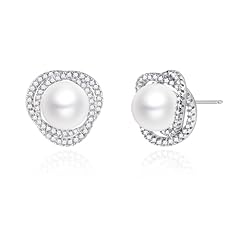 Silver pearl stud for sale  Delivered anywhere in USA 