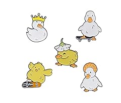 Used, Cartoon Cute Animals Duck Enamel Brooch Crown Little for sale  Delivered anywhere in UK