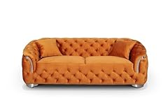 Orange velvet seater for sale  Delivered anywhere in UK
