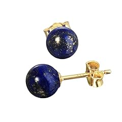 NKlaus pair of genuine Lapis Lazuli ball stud earrings for sale  Delivered anywhere in UK