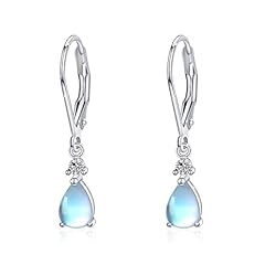 Rainbow Moonstone Dangle Drop Earrings Gemstones Oval for sale  Delivered anywhere in UK