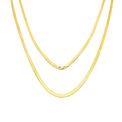 Nuragold 10k Yellow Gold 3mm Solid Herringbone Silky for sale  Delivered anywhere in USA 