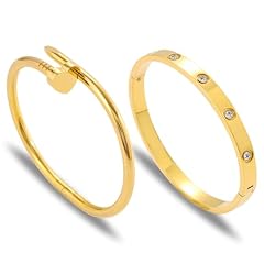 2pcs gold bracelets for sale  Delivered anywhere in USA 