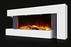 Used, Marco Paul White Modern 55" Wall Mounted Electric Fireplace for sale  Delivered anywhere in Ireland