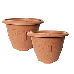 Used, 2 x Large Plastic Round Garden Plant Pot Flower Pot for sale  Delivered anywhere in UK