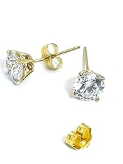 2ct HANDMADE Diamond Solitaire Earrings for women Yellow for sale  Delivered anywhere in USA 