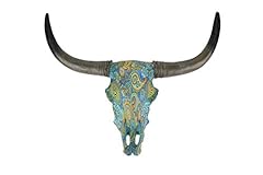 Used, Resin Paisley Longhorn Skull Wall Mounted Cow Head for sale  Delivered anywhere in Canada