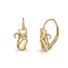 Cat earrings yellow for sale  Delivered anywhere in USA 