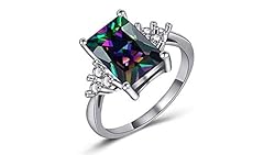 Yaya Women's Engagement Ring Square Cut Created Mystic for sale  Delivered anywhere in UK