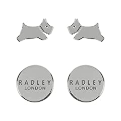 RADLEY London Ladies Silver Leaping Dog Twin Pack Stud, used for sale  Delivered anywhere in UK