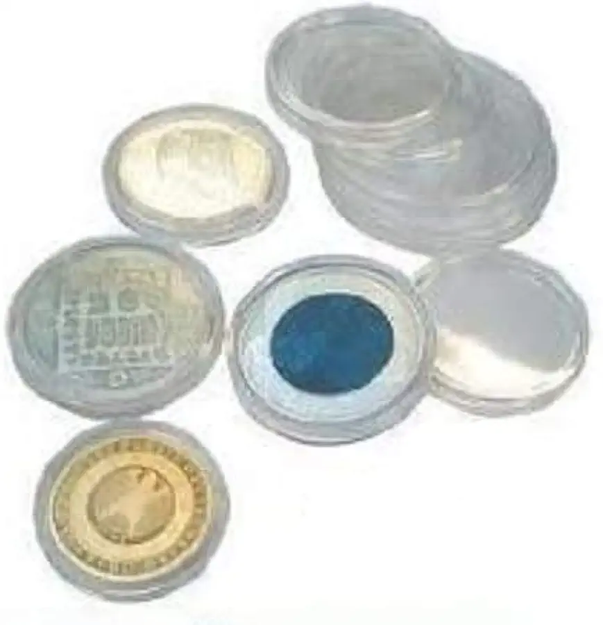 5 x SAFE muntcapsules CAPS 21 mm / - Ideaal voor - munten - munten - medaille - 25 oogjes goud - 5 gulden cent - Coincaps - muntencapsules tweedehands  