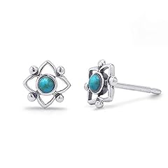 Used, Boma Sterling Silver Blue Turquoise Flower Shaped Dot for sale  Delivered anywhere in USA 