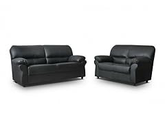 Candy Black 3 and 2 seater sofa sets - Faux leather for sale  Delivered anywhere in UK