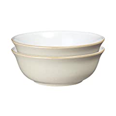 Denby 16048807 Linen 2 Piece Cereal Bowl Set , Cream for sale  Delivered anywhere in UK