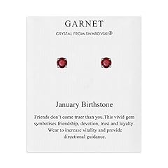 January (Garnet) Birthstone Earrings Created with Zircondia® for sale  Delivered anywhere in UK