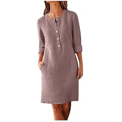Zeiayuas linen dresses for sale  Delivered anywhere in UK