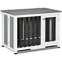 PawHut Wooden Dog Crate Foldable Dog Cage Kennel End for sale  Delivered anywhere in UK