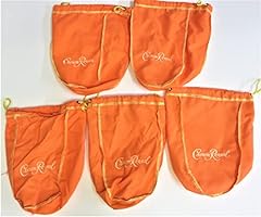 Peach Drawstring Bag""""Compatible/Replacement for"""" Crown Royal Peach Limited Edition Drawstring Bag 750ml New Orange, Gold Trim 5 Pack for sale  Delivered anywhere in Canada