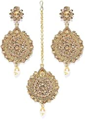 Indian Ethnic Gold Plated Tikka Tika Headpiece earrings for sale  Delivered anywhere in UK