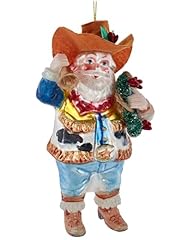 Glass cowboy santa for sale  Delivered anywhere in USA 