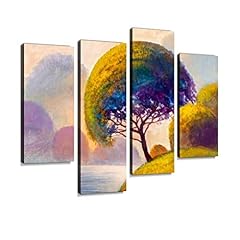 IGOONE 4 Panels Canvas Paintings - Abstract Trees on for sale  Delivered anywhere in Canada