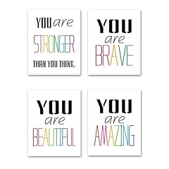 Unframed Inspirational Lettering Art Print,Quote&Saying Modern Art Print Set of 4 (8”X10” Canvas Painting，Motivational Phrases Wall Art Poster for Nursery or Kids Room Home Decor，No Frame for sale  Delivered anywhere in Canada