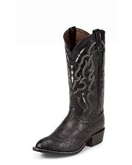 Tony Lama Bonham Round Toe Mens Boot DM US BlackIvoryOstrich for sale  Delivered anywhere in USA 