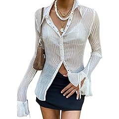 Women sheer button for sale  Delivered anywhere in USA 