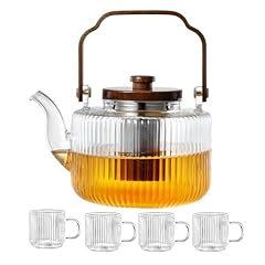 Ribbed glass teapot for sale  Delivered anywhere in USA 
