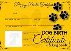 Dog birth certificate for sale  Delivered anywhere in USA 