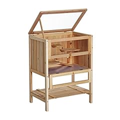 Pawhut 3 Tiers Wooden Hamster Cage Fir Wood Mouse Guinea for sale  Delivered anywhere in UK