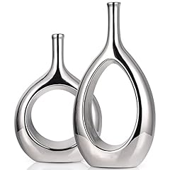 Glossy silver vase for sale  Delivered anywhere in USA 