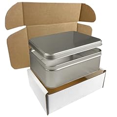 Silver metal tin for sale  Delivered anywhere in USA 
