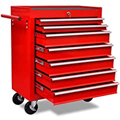 vidaXL 7 Drawers Mechanics Tool Trolley Red Workshop for sale  Delivered anywhere in UK