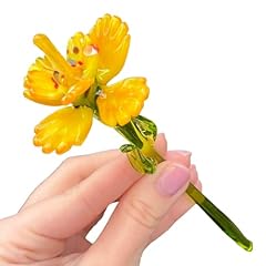 Yellow glass flower for sale  Delivered anywhere in USA 