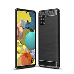 COTDINFORCA Case for Samsung Galaxy A51 5G Custodia, Soft Silicone TPU Brushed Carbon Fiber Back Design Light Cover Scratch Resistant Shockproof Slim Phone Cover for Galaxy A51 5G Black-LS-SSD. usato  Spedito ovunque in Italia 