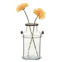 Glass vase metal for sale  Delivered anywhere in USA 