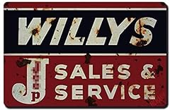 Classic Metal Sign- Willys Jeep Sales and Service Vintage, used for sale  Delivered anywhere in Canada