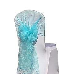 Linen turquoise organza for sale  Delivered anywhere in UK