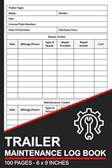 Trailer maintenance log for sale  Delivered anywhere in USA 