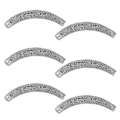 6Pcs/Set Noodle Tube Spacers Beads, Antique Silver Flower Pattern Floral Millefiori Carve for Charm Bracelet Necklace DIY Jewelry Making, 67mm Long, Hole: 3mm for sale  Delivered anywhere in Canada
