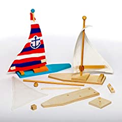 Baker Ross EF666 Wooden Sailboat Kits (Pack of 2) For for sale  Delivered anywhere in UK