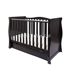 NEW PINEWOOD BLACK SLEIGH MINI COT BED & DRAWER ONLY for sale  Delivered anywhere in UK