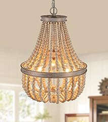 Wood beaded chandelier for sale  Delivered anywhere in USA 