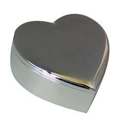 Heart shaped silver for sale  Delivered anywhere in UK