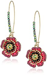 Betsey Johnson Rose Dangle Earring, used for sale  Delivered anywhere in USA 