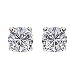 TJC White Diamond Stud Earrings for Women with Prongs, used for sale  Delivered anywhere in UK