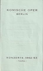 Programmheft konzerte 1962 gebraucht kaufen  Wird an jeden Ort in Deutschland