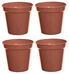 4 x 20cm 8" Plastic Terracotta Cultivation Plant Pots for sale  Delivered anywhere in UK