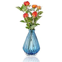 Blue glass vase for sale  Delivered anywhere in USA 